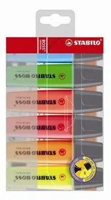 Zvýrazňovač Boss, mix farieb, 2-5mm, 6ks, STABILO